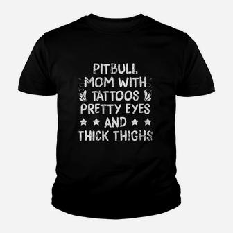 Pitbull Mom Tattoos Dog Lover Mother Day Gift Youth T-shirt | Crazezy UK