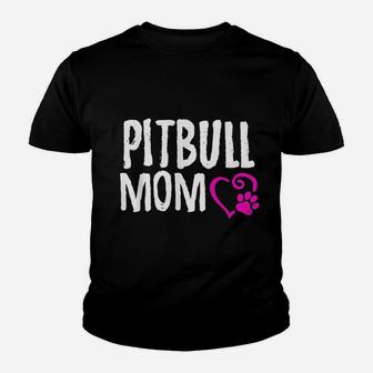 Pitbull Mom Youth T-shirt | Crazezy