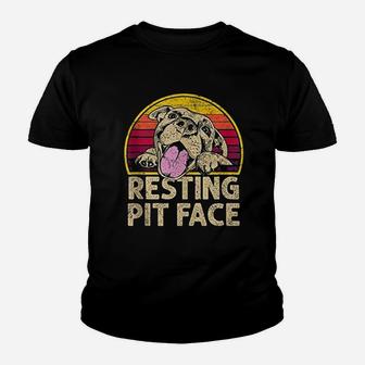 Pitbull Resting Pit Face Youth T-shirt | Crazezy