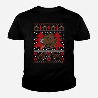 Pitbull Ugly Christmas Happy Holiday Dog Lover Xmas Gift Sweatshirt Youth T-shirt | Crazezy