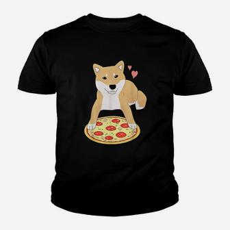 Pizza Shiba Inu Dog Hearts Doggo Meme Youth T-shirt | Crazezy CA