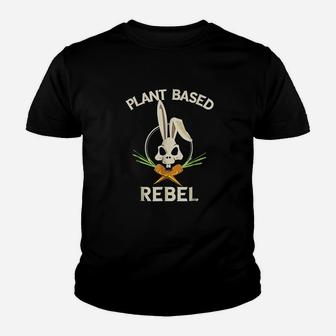 Plant Based Rebel Funny Vegan Vegetarian Bunny Gift Youth T-shirt | Crazezy DE