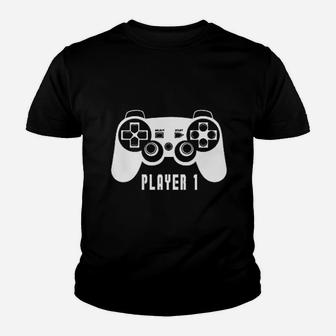 Player 1 Gamer Youth T-shirt | Crazezy