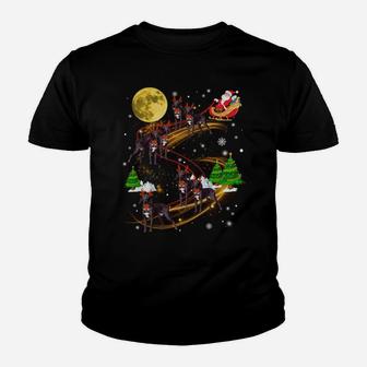 Plott Hound Reindeer Christmas Dog Riding Santa Xmas Gift Sweatshirt Youth T-shirt | Crazezy DE