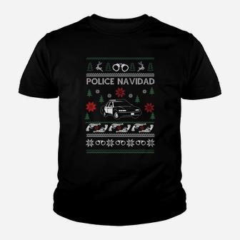 Police Navidad Job Ugly Christmas Gifts Xmas Pajama Matching Sweatshirt Youth T-shirt | Crazezy