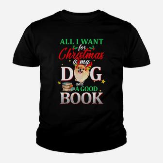 Pomeranian My Dog And A Good Book For Xmas Gift Youth T-shirt - Monsterry