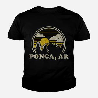 Ponca Arkansas Ar T Shirt Vintage Hiking Mountains Tee Youth T-shirt | Crazezy