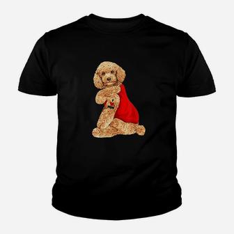 Poodle Dog I Love Mom Tattoo Lover Funny Gift Youth T-shirt | Crazezy