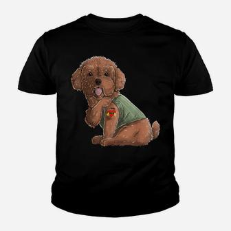 Poodle I Love Mom Tattoo Dog Shirt Funny Mother's Day Gift Youth T-shirt | Crazezy UK