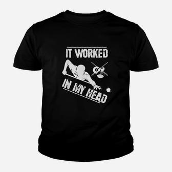 Pool Player Billiard 8 Ball It Worked In My Head Youth T-shirt | Crazezy