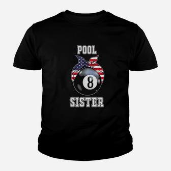 Pool Sister Jersey Family Gift For Billiard Players Youth T-shirt | Crazezy