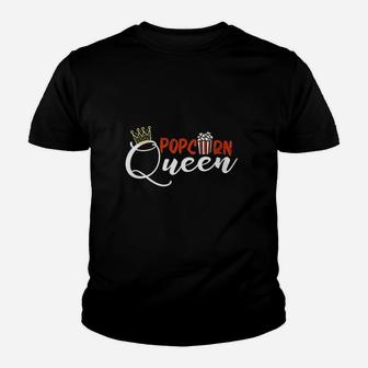 Popcorn Queen Funny Popcorn Movie Theater Movie Lover Youth T-shirt | Crazezy