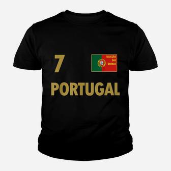 Portugal National Football Team - Jersey Style Nr 7 Soccer Youth T-shirt | Crazezy