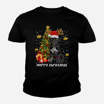 Portuguese Water Dog Christmas Lights Tree Santa Xmas Pajama Youth T-shirt | Crazezy CA