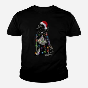 Portuguese Water Dog Christmas Lights Xmas Dog Lover Youth T-shirt | Crazezy CA