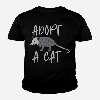 Possum Adopt A Cat Ugly Opossum Lovers Vintage Gift Youth T-shirt | Crazezy CA