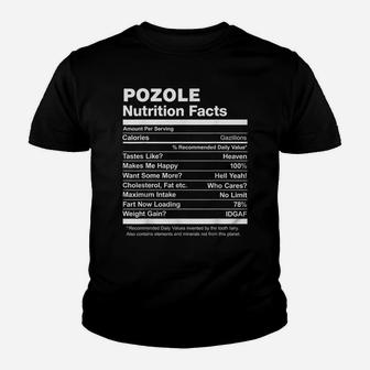 Pozole Nutrition Facts Funny Graphic Youth T-shirt | Crazezy