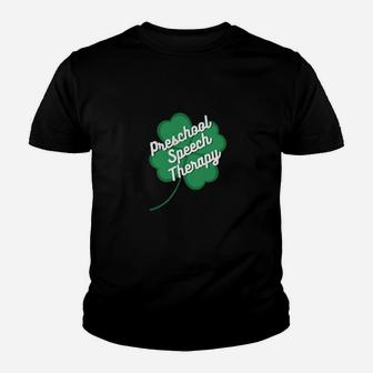 Preschool Speech Therapist St Patricks Day Therapy Shamrock Youth T-shirt - Monsterry AU