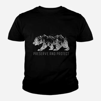 Preserve And Protect Vintage National Park Bear Forest Youth T-shirt | Crazezy UK