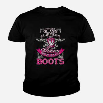 Princess Wears Boots Youth T-shirt | Crazezy