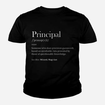 Principal Definition Noun Funny Back To School Humor Zip Hoodie Youth T-shirt | Crazezy AU