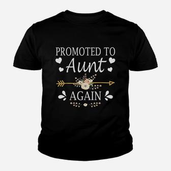 Promoted To Aunt Again Mothers Day Gifts Youth T-shirt | Crazezy AU