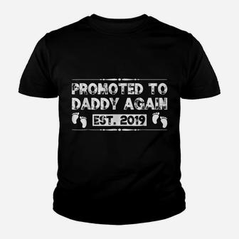 Promoted To Daddy Again Est 2019 Funny Father Tee Youth T-shirt | Crazezy AU