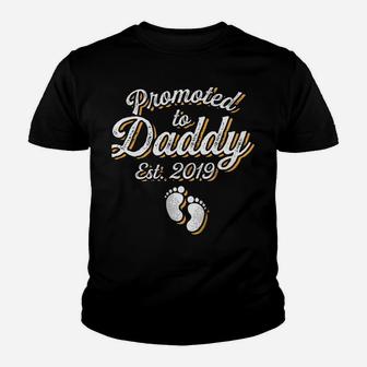 Promoted To Daddy Est 2019 Funny New Dad Father Parent Gift Youth T-shirt | Crazezy AU