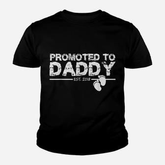 Promoted To Daddy Funny New Baby Father Gift Tee Youth T-shirt | Crazezy AU