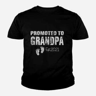 Promoted To Grandpa Est 2021 New Gift For Dad Youth T-shirt - Thegiftio UK