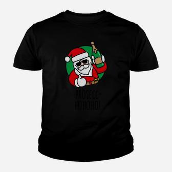 Prosecco Ho Ho Ho Christmas Party Champagne Funny Santa Pun Sweatshirt Youth T-shirt | Crazezy CA
