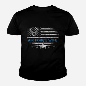 Proud Air Force Wife Veteran Flag Gift Youth T-shirt | Crazezy UK