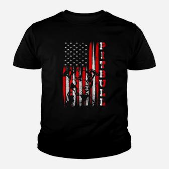 Proud American Pitbull Terrier Flag Funny Dog Dad Mom Gifts Youth T-shirt | Crazezy