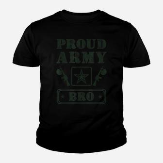 Proud Army Bro Patriotic Soldier Military Brother Army Shirt Youth T-shirt | Crazezy