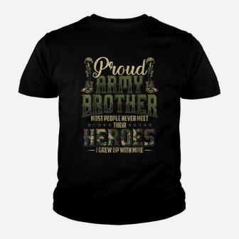 Proud Army Brother Shirt Patriotic Military Veteran Shirt Youth T-shirt | Crazezy