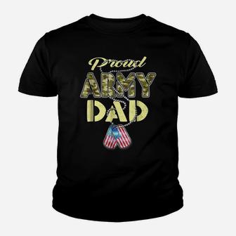Proud Army Dad Shirt - Camo Military Father Tshirt Gift Youth T-shirt | Crazezy