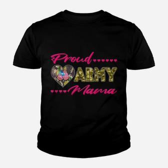 Proud Army Mama - Camo Us Flag Dog Tags Military Mom Gift Youth T-shirt | Crazezy UK