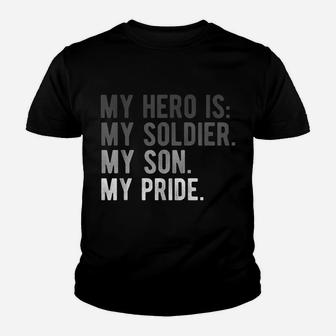 Proud Army Mom Dad Shirt Son Soldier Hero Boy Apparel Youth T-shirt | Crazezy