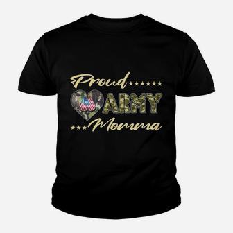Proud Army Momma - Us Flag Dog Tags Military Mom Family Gift Youth T-shirt | Crazezy CA