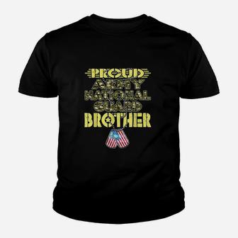 Proud Army National Guard Brother Dog Tags Youth T-shirt | Crazezy CA