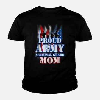 Proud Army National Guard Mom Usa Flag Shirt Mothers Day Youth T-shirt | Crazezy
