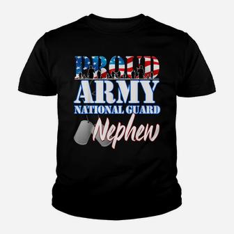 Proud Army National Guard Nephew Dog Tag Flag Shirt Men Youth T-shirt | Crazezy