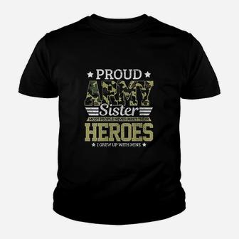 Proud Army Sister Youth T-shirt | Crazezy