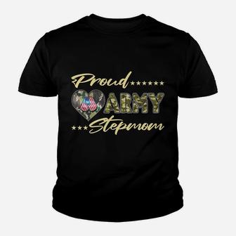 Proud Army Stepmom Us Flag Dog Tag Military Mom Family Gift Youth T-shirt | Crazezy DE