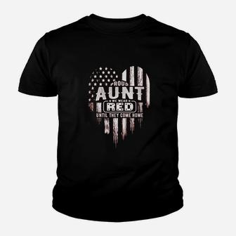Proud Aunt Red Friday Military Family Youth T-shirt | Crazezy