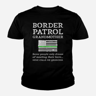 Proud Border Patrol Agent Grandmother Thin Green Line Flag Youth T-shirt | Crazezy UK