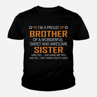 Proud Brother Shirt Youth T-shirt - Thegiftio UK