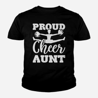 Proud Cheer Aunt Family Cheerleader Gift Youth T-shirt | Crazezy
