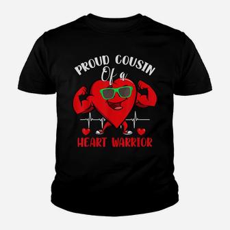 Proud Cousin Of A Heart Warrior Congenital Heart Wear Red Youth T-shirt | Crazezy