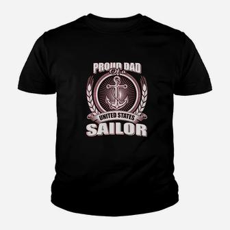 Proud Dad Of A United States Sailor Youth T-shirt | Crazezy CA